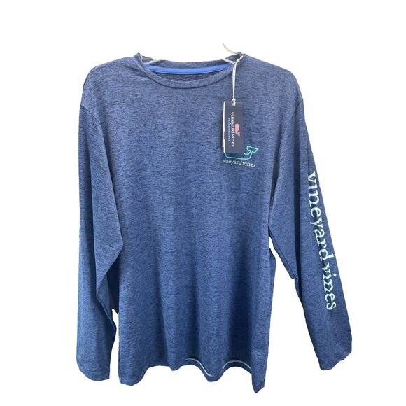 Vineyard Vines Other - NEW Vineyard Vines Men Sz M Long Sleeve Harbor Performance Graphic Tee Navy Hthr